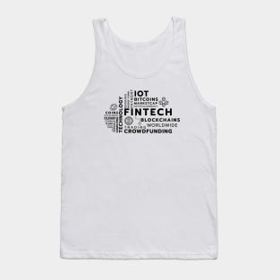 Fintech Word black Vector Tank Top